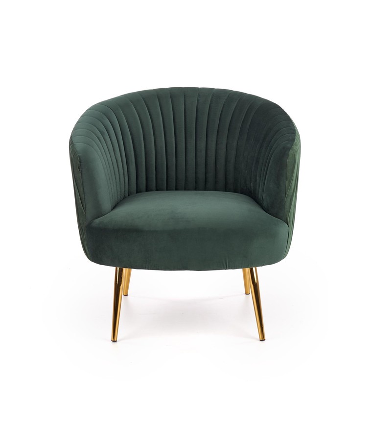 Designové křeslo CROWN — kov, látka, zelená Halmar (obrázek 6)
