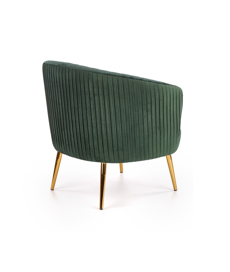 Designové křeslo CROWN — kov, látka, zelená Halmar (obrázek 9)