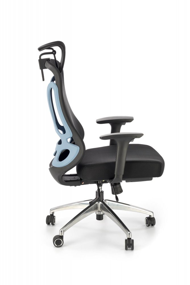 Kancelářská ergonomická židle GILBERTO — kov, látka, síť, černá Halmar (obrázek 8)