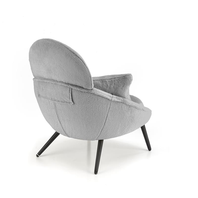 Designové křeslo MERRY s polštáři - ocel, látka, šedá Halmar (obrázek 5)