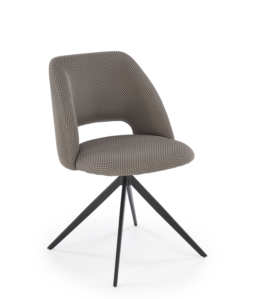 Designová otočná stolička LARTON — kov, tkanina, viac farieb Šedá