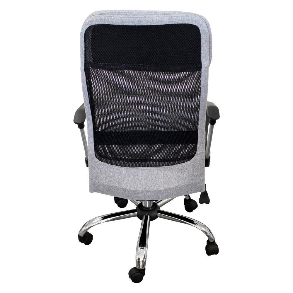 Kancelářská otočná židle BOSS — chrom, textil, šedočerná IDEA nábytek (obrázek 4)