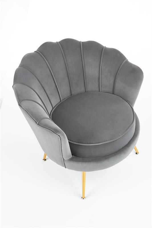 Designové křeslo AMORINITO — kov, šedá látka Halmar (obrázek 4)