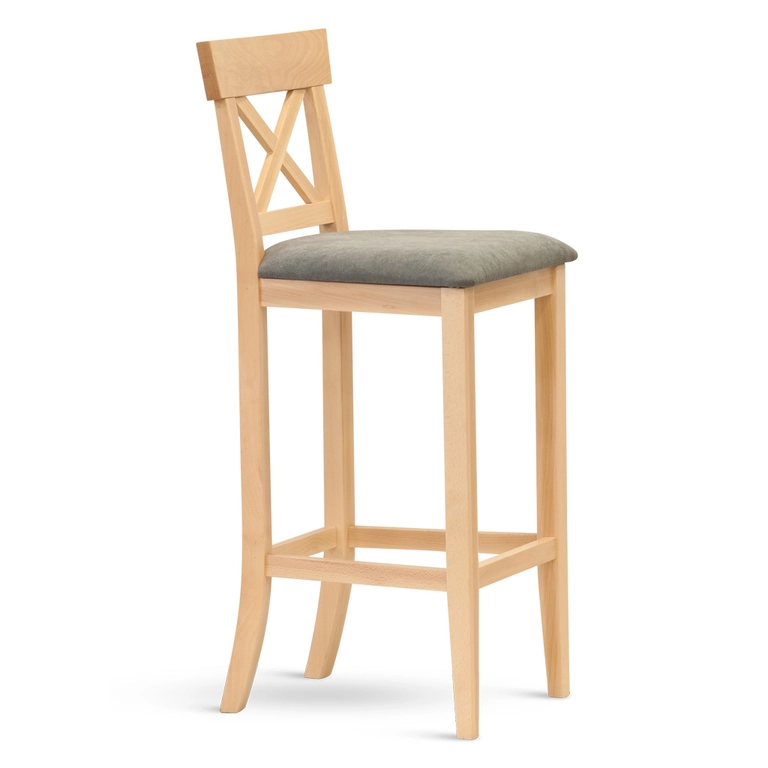 Barová židle HOKER – masiv dub, látka, více barev