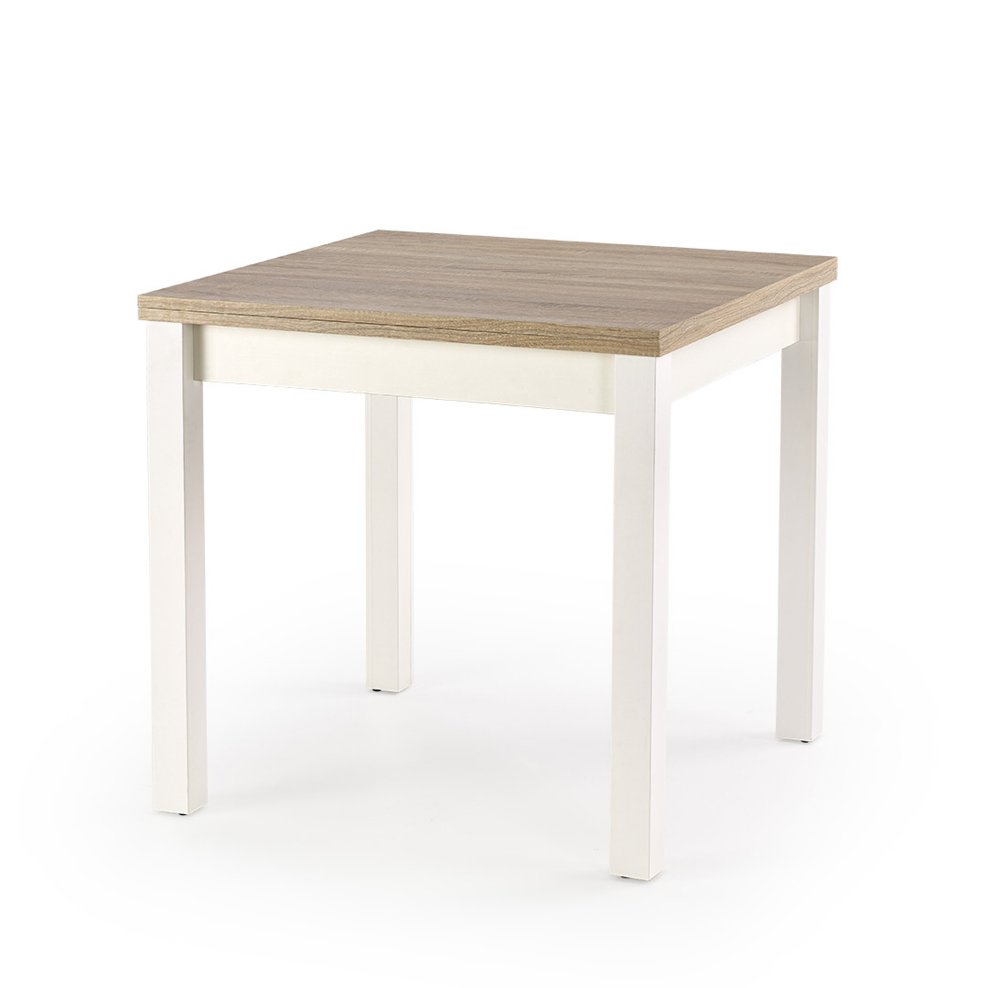 Jídelní rozkládací stůl GRACJAN - 80x80+80, MDF, dub sonoma/bílá Halmar (obrázek 3)