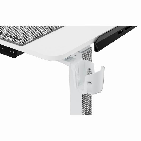 Herní stůl ULTRADESK WINGER – 111x155x60 cm, elektricky nastavitelná výška, RGB podsvícení, bílá (obrázek 7)