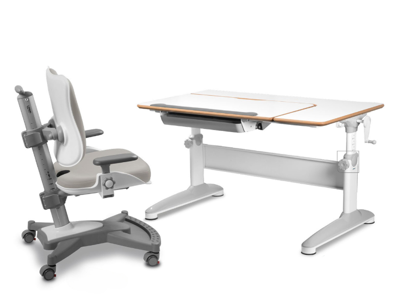 Dětský set MyChamp EXPERT - šedý set židle + stůl