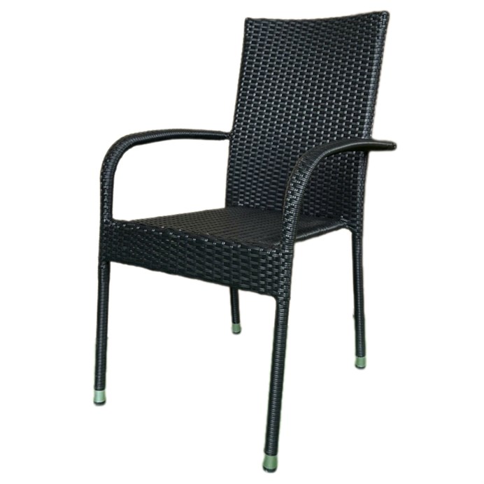 Zahradní židle RATTANOX – kov, polyratan, černá Autronic