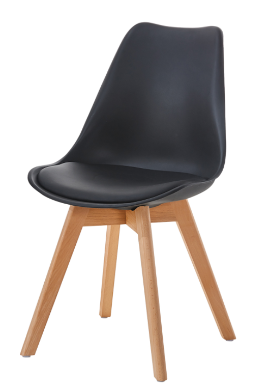 Levně Jídelní židle QUATRO – plast, masiv buk/plast, černá
