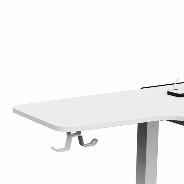 Herní stůl ULTRADESK WINGER – 111x155x60 cm, elektricky nastavitelná výška, RGB podsvícení, bílá (obrázek 9)