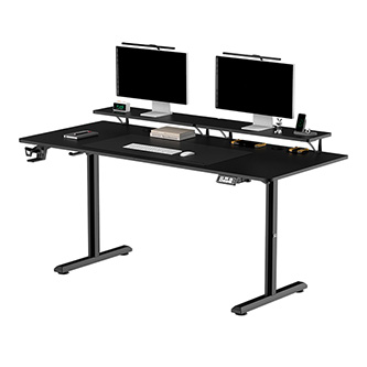 Elektricky výškovo nastaviteľný pracovný stôl HIGHLANDER XXL BLACK, 160x70 cm