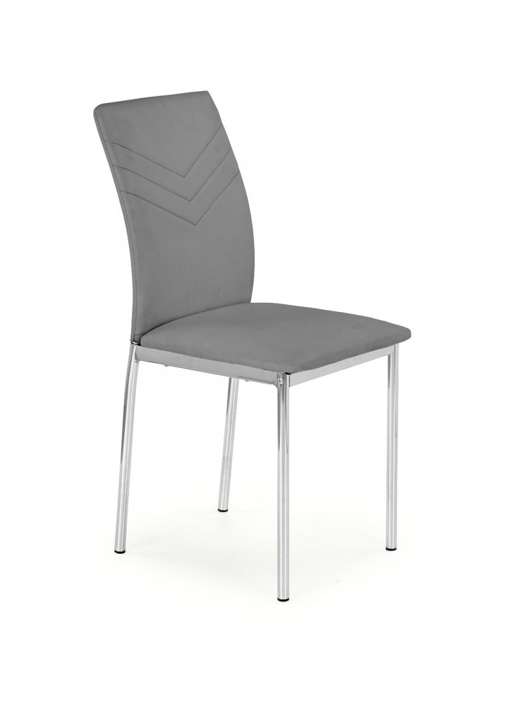 Jídelní židle JENNER – kov, ekokůže, šedá