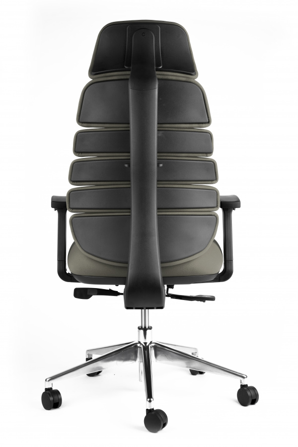 Kancelářská ergonomická židle SPINE s podhlavníkem — látka, nosnost 130 kg, více barev Šedá (obrázek 10)
