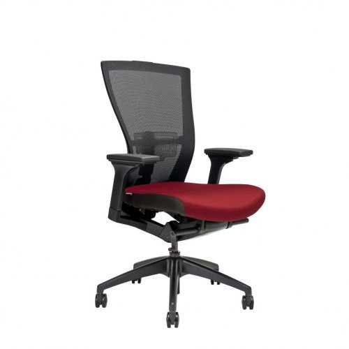 Kancelářská židle na kolečkách Office Pro MERENS BP – s područkami a bez opěrky hlavy Vínová BI 202