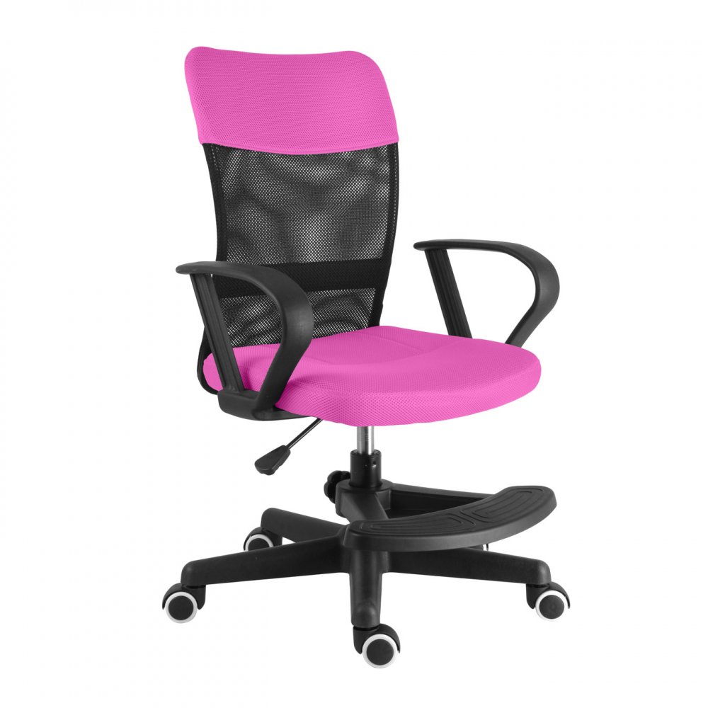 Dětská židle na kolečkách TIMMY II s podnožkou — látka, více barev růžová