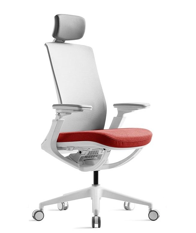 Kancelářská ergonomická židle ROLY WHITE - síťovina, více barev Červená (obrázek 6)
