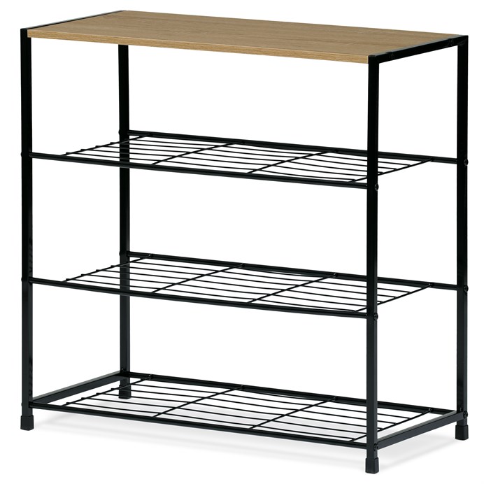 Botník LUMEN II — kov, čierna, viac farieb dub sonoma