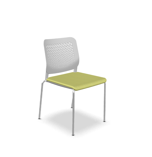 Konferenční židle TIME 171-N4 – šedý plast, čalouněný sedák, více barev, LD Seating CSE34 - sv. zelená