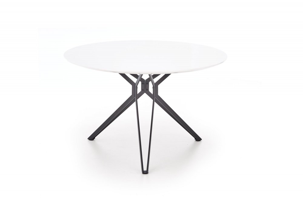 Jídelní kulatý stůl PIXEL –⁠ 120x76, kov, bílý/černý