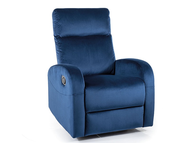Relaxační křeslo OLYMP — polohování, houpaní i otáčení, látka, více barev Modrá