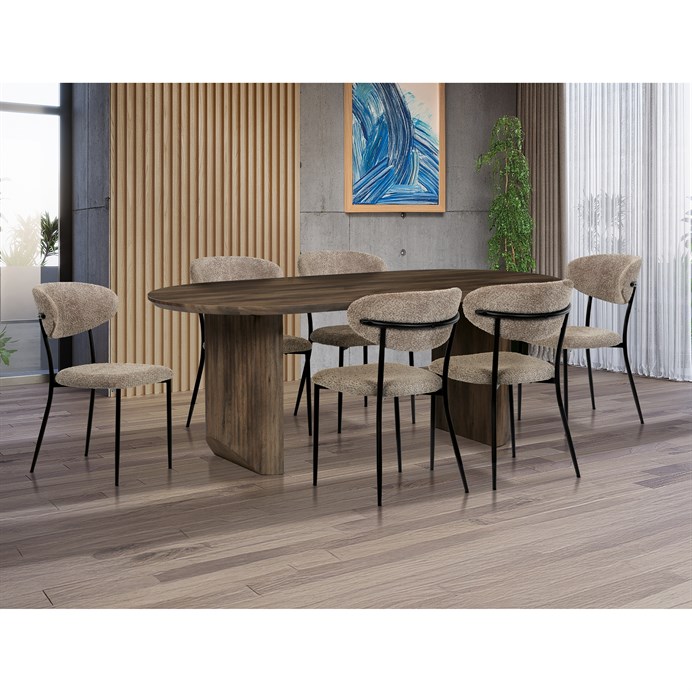 Jídelní stůl SORETO — 200x100x77 cm, MDF, dekor dub/ ořech Tmavě hnědá (obrázek 10)