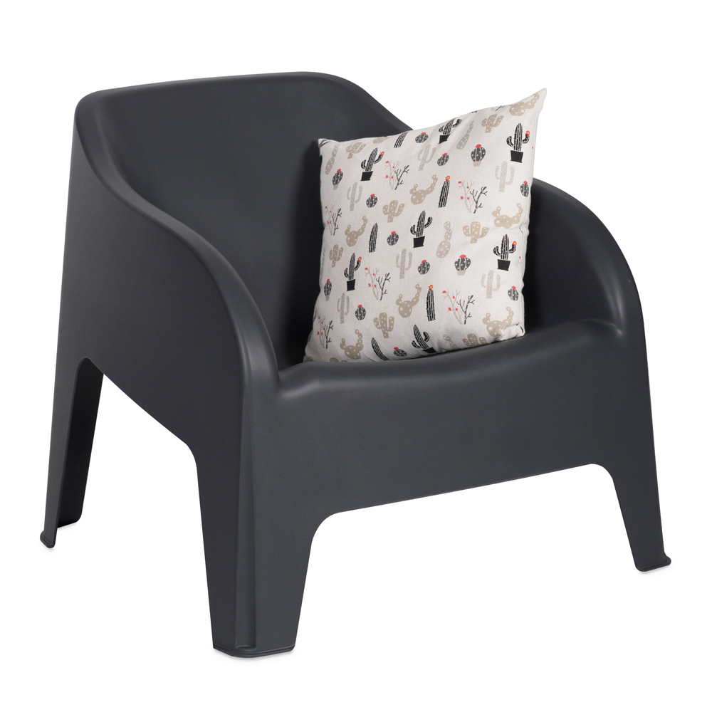 PETRA ARMCHAIR plastové křeslo - grafit (lehce poškrábané)