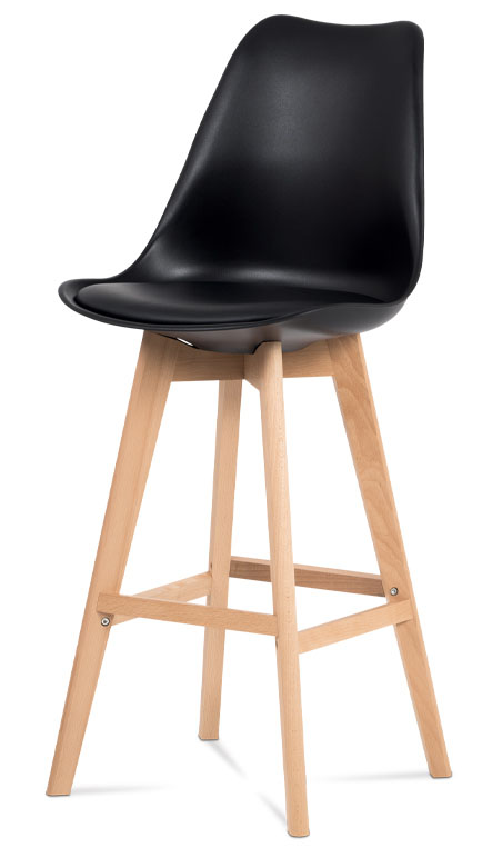 Barová židle TEMUCO — masiv buk, černá