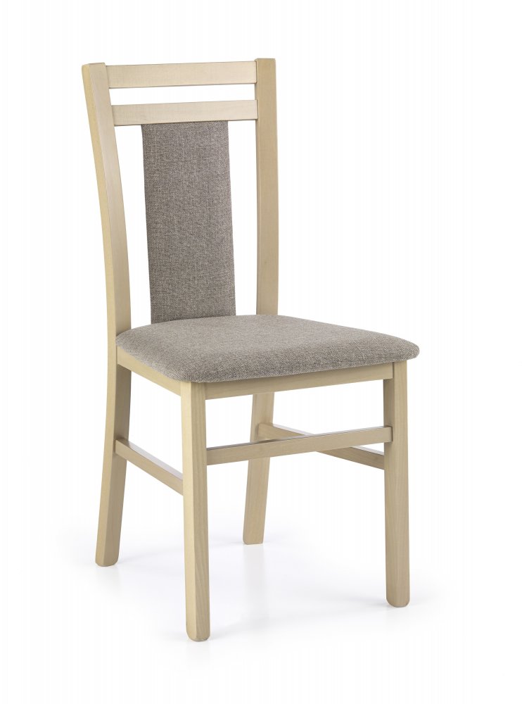 Drevená jedálenské stolička HUBERT 8 – masív, látka, viac farieb dub sonoma / sivá