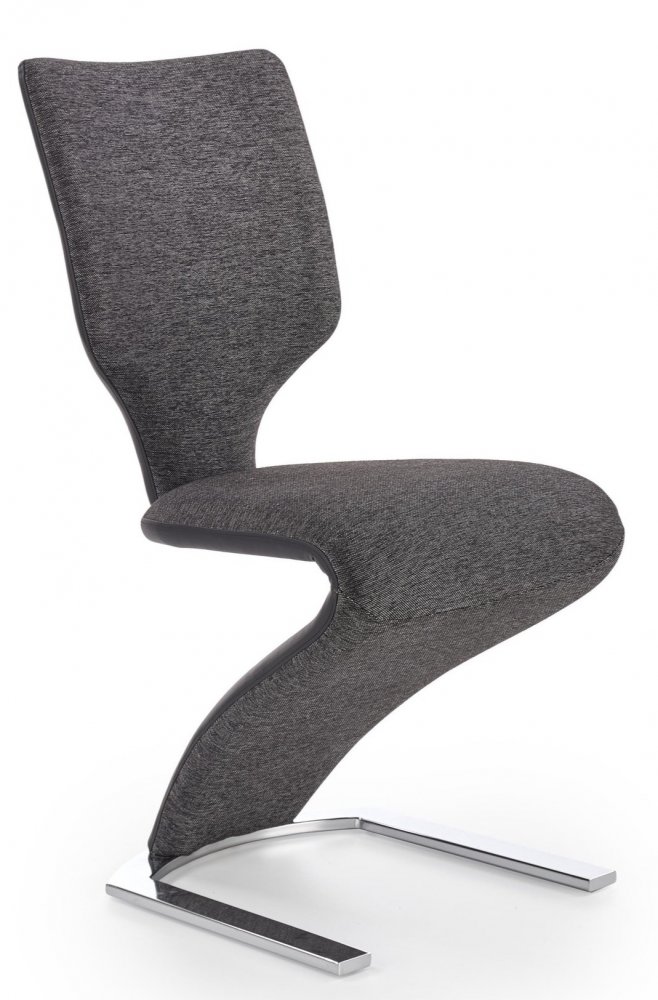 Jídelní židle RUST – ekokůže, látka, černá / tmavě šedá