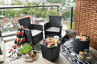 Zahradní stolek s úložným prostorem COOL STOOL — umělý ratan, grafit (obrázek 4)