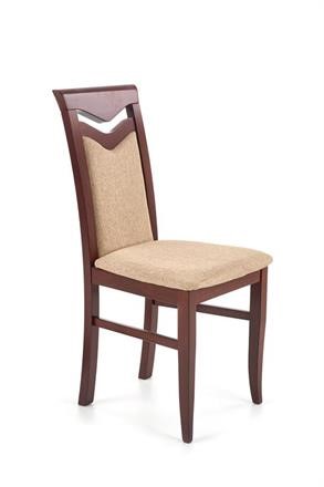 Jídelní židle CITRONE – masiv, látka, více barev Tmavý ořech / béžová
