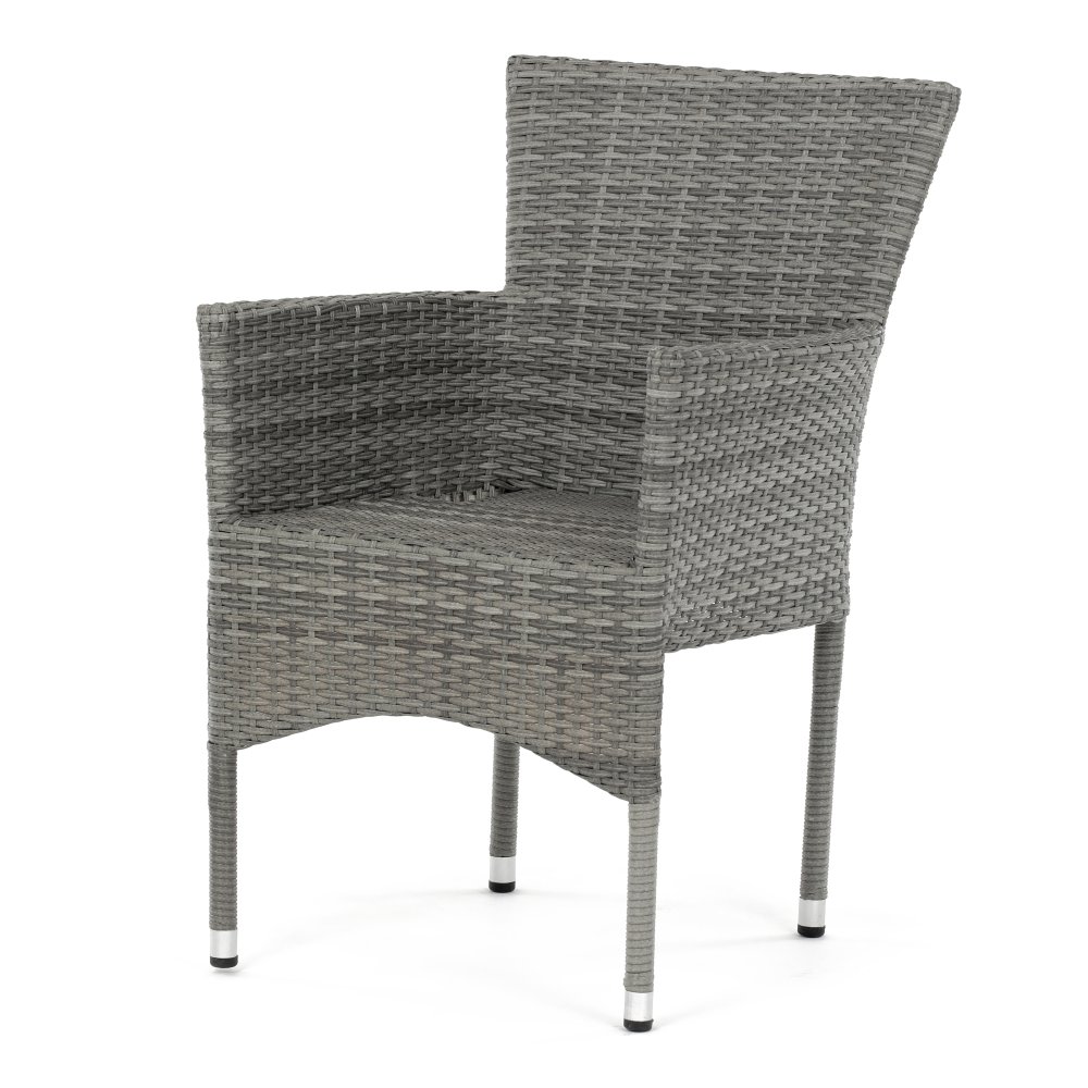 Zahradní židle GRILON – kov, polyratan, více barev Šedá