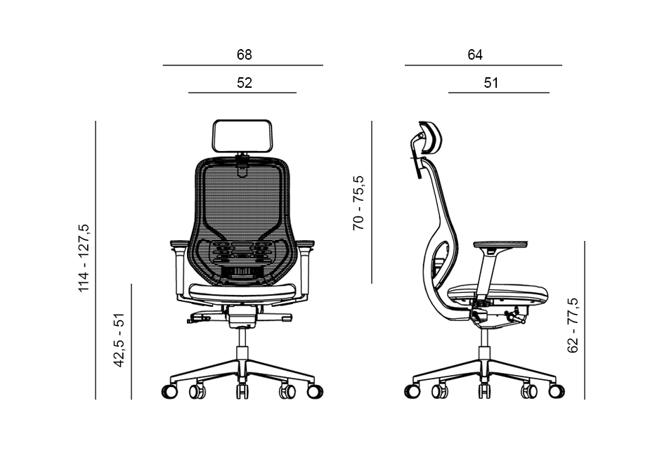 Kancelářská ergonomická židle ATOMIC — látka / síť, černá, nosnost 130 kg Antares (obrázek 5)