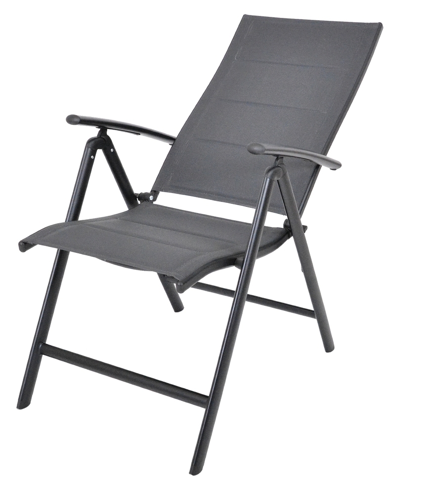 Polohovací zahradní křeslo FLUX – hliník, šedá