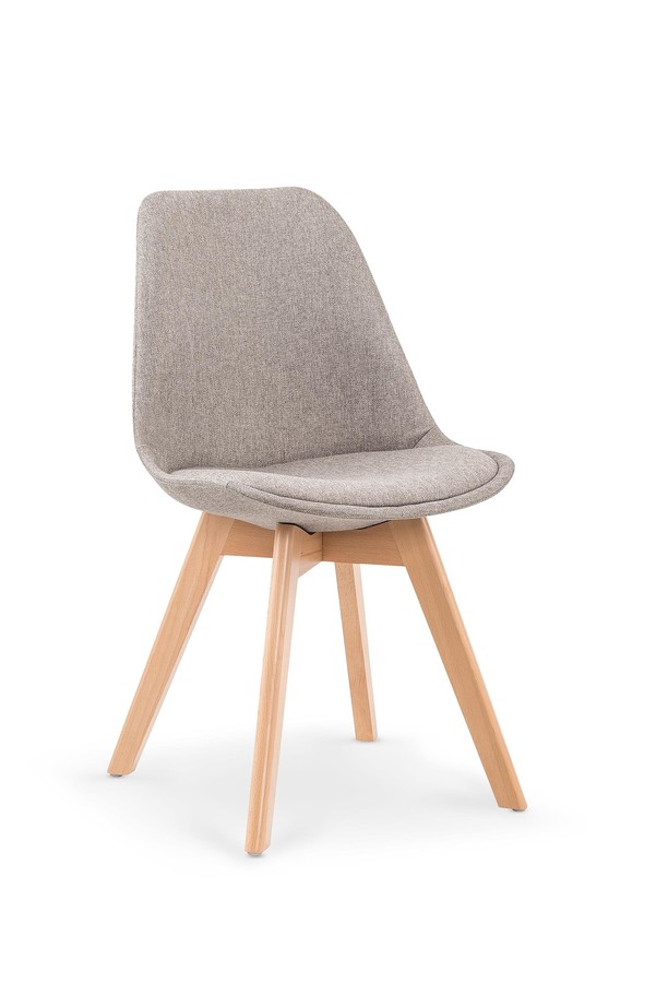 Levně Jídelní židle MOSKATA – masiv/plast/látka, více barev Světle šedá