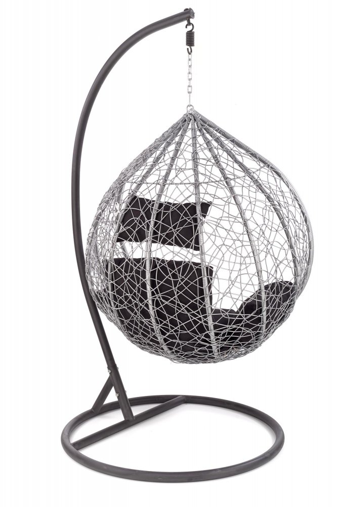 Zahradní závěsné křeslo EGGY – kov/umělý ratan, šedá / černá, nosnost 150 kg Halmar (obrázek 10)