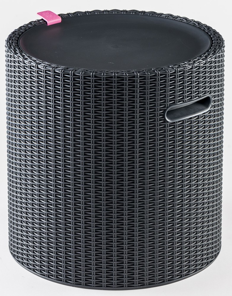 Zahradní stolek s úložným prostorem COOL STOOL — umělý ratan, grafit (obrázek 3)