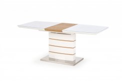 Jídelní rozkládací stůl TORONTO –⁠ 140x80x76 (+40), dub, bílý