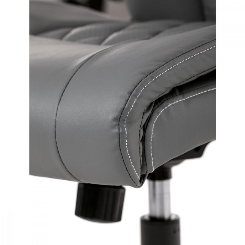 Kancelárske kreslo CYRUS — kov, ekokoža, siva