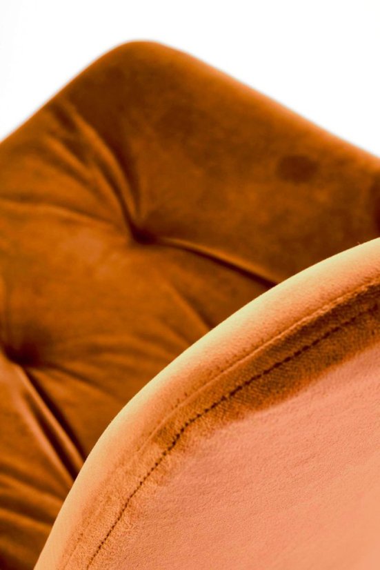 Skoricová BECKY stolička – samet & oceľ, otočná Halmar