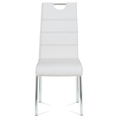 Jedálenská stolička LAVENA - bielá, hladká ekokoža