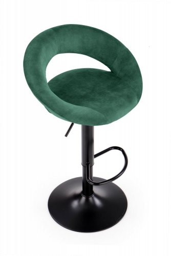 Barová židle POLO – kov, látka tmavě zelená