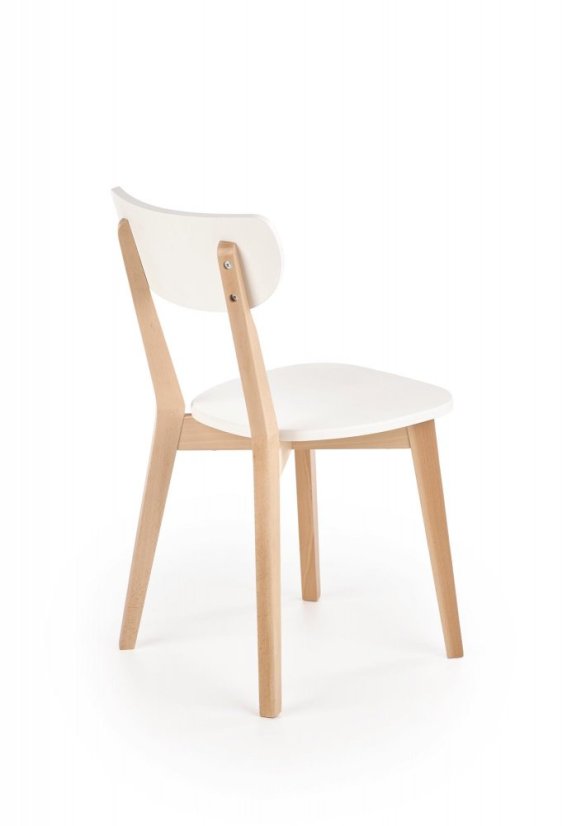 Jedálenská stolička BUGGI – masív, MDF, buk / biela