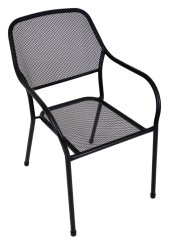Zahradní křeslo SOLID – kov, stohovatelné, černá