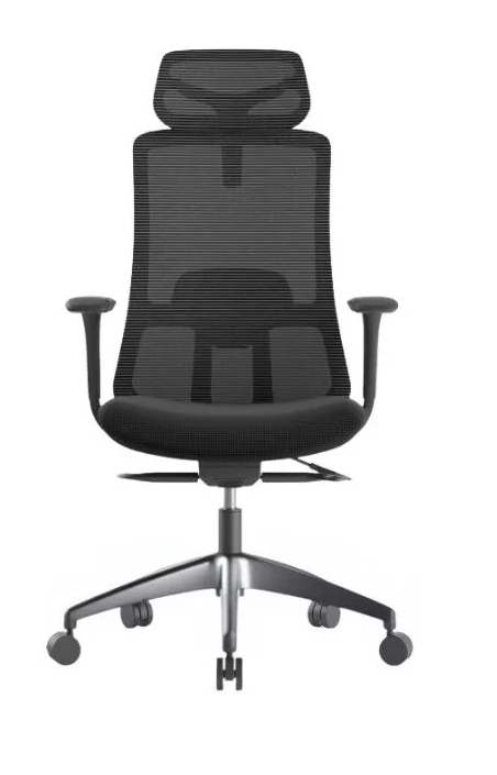 Kancelárska ergonomická stolička WISDOM s podhlavníkom - sieť, čierny plast, nosnosť 120 kg, viac farieb - Farebné prevedenie WISDOM: čierna