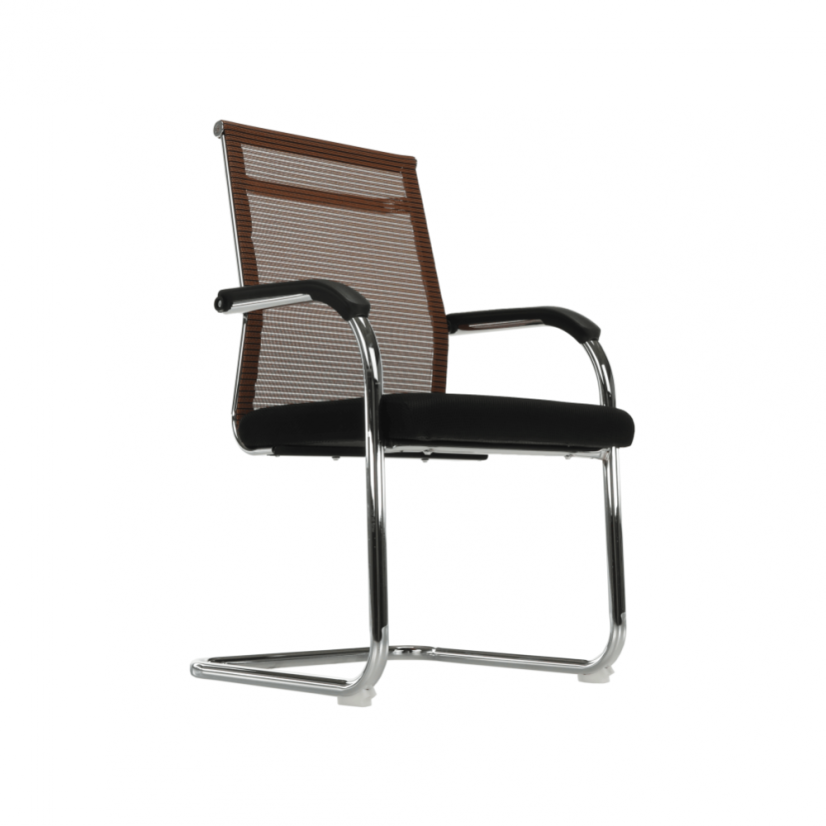 Konferenčná stolička ESIN - sieť/látka, viacfarebná - Farbové varianty ESIN: Hneda/čierna
