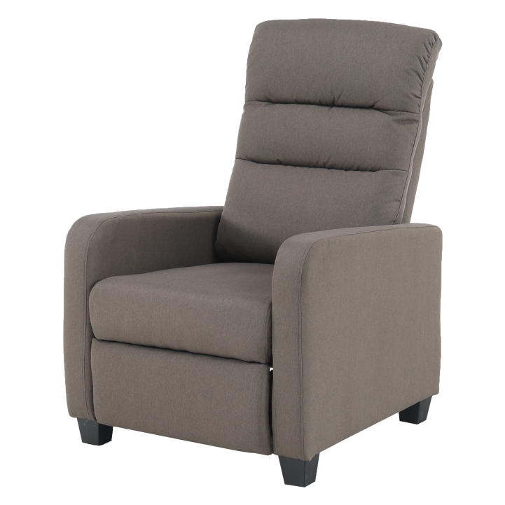 Polohovací relaxační křeslo TURNER — látka, hnědá Kondela