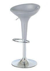 Jedálenský barová stolička VOLOS – sivá, plast/chróm
