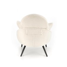 Designové křeslo MERRY s polštáři - ocel, látka, krémová Halmar