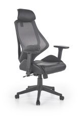 Kancelářská ergonomická židle HASEL — ekokůže/síť, černá Halmar